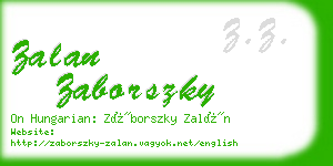 zalan zaborszky business card